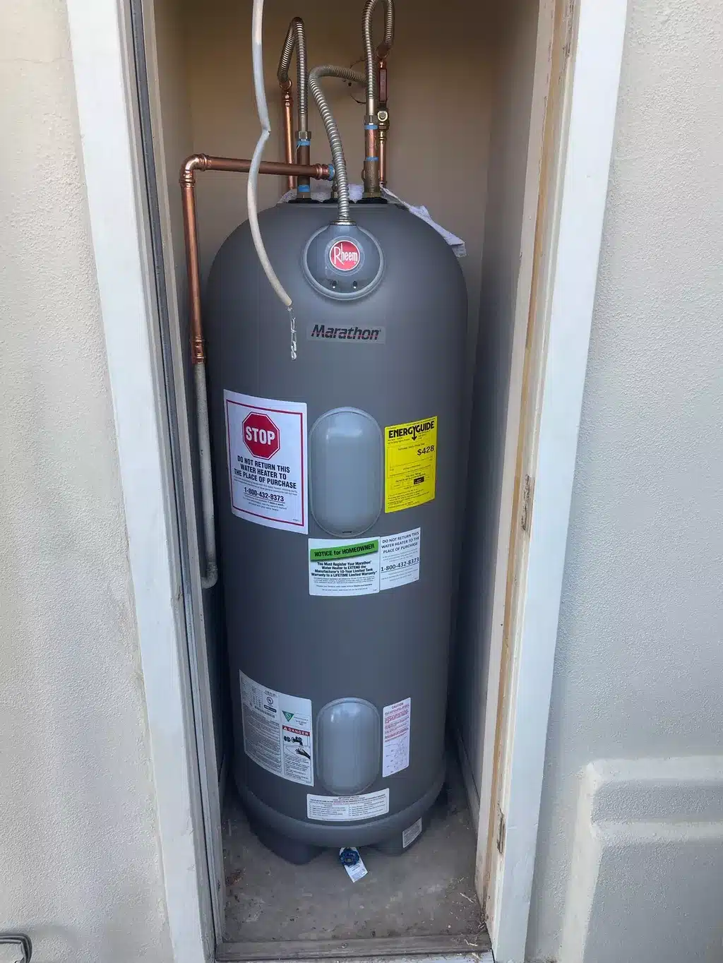 Rheem Tank Water Heater Installed